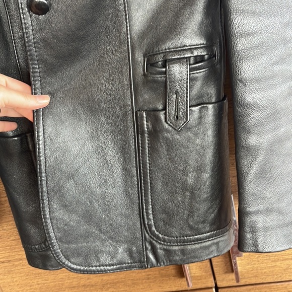 VINTAGE Genuine Leather Women’s Blazer ‘S’ - Picture 8 of 12